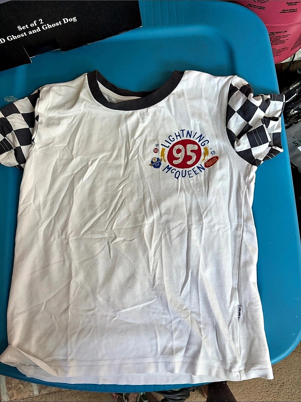 Disney Pixar Cars Lightning McQueen Little Sleepies Bamboo play Graphic Tee